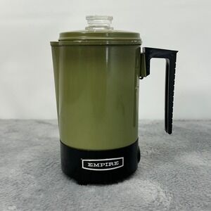Vintage Empire Avocado Green Electric Coffee Percolator 2-3 Cup Model 74-11 1972